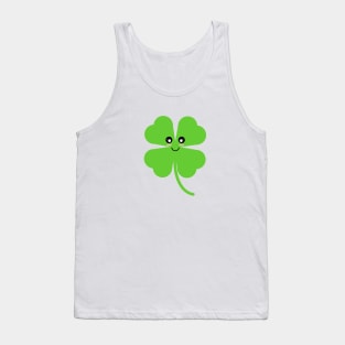 Cute Lucky Shamrock in Yellow Background Tank Top